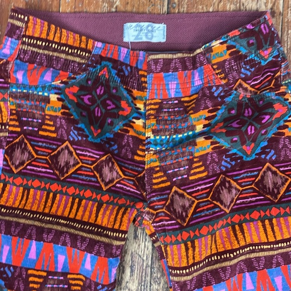 Free people bellbottoms Aztec corduroy velvet stretch pull on pants size… - Picture 4 of 11